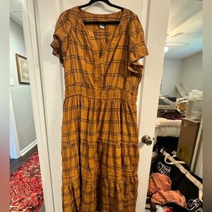 Anthropologie Somerset plaid maxi dress